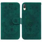 For Sony Xperia L3 Butterfly Rose Embossed Leather Phone Case(Green) - 1