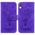 For Sony Xperia L3 Butterfly Rose Embossed Leather Phone Case(Purple) - 1