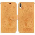 For Sony Xperia L3 Butterfly Rose Embossed Leather Phone Case(Yellow) - 1