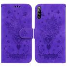 For Sony Xperia L4 Butterfly Rose Embossed Leather Phone Case(Purple) - 1