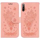 For Sony Xperia L4 Butterfly Rose Embossed Leather Phone Case(Pink) - 1