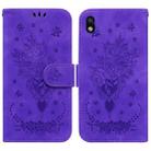 For Sony Xperia Ace III Butterfly Rose Embossed Leather Phone Case(Purple) - 1