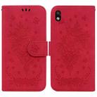 For Sony Xperia Ace III Butterfly Rose Embossed Leather Phone Case(Red) - 1