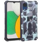 For Samsung Galaxy A03 Core Camouflage Armor Kickstand TPU + PC Magnetic Phone Case(Mint Green) - 1