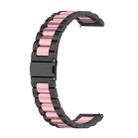 For Huawei GT 3 Pro 46mm Three-bead Metal Steel Watch Band(Black Pink) - 1