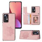 For Xiaomi 12 Mandala Embossed Card Slots Magnetic Phone Case(Rose Gold) - 1