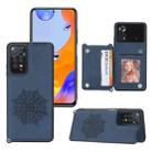 For Xiaomi Redmi Note 11 Pro Mandala Embossed Card Slots Magnetic Phone Case(Blue) - 1