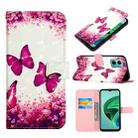 For Xiaomi Redmi 10 Prime+ 5G/Redmi Note 11E 3D Painting Horizontal Flip Leather Case(Rose Butterfly) - 1