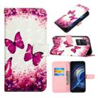 For Xiaomi Redmi K50 Pro/Redmi K50 3D Painting Horizontal Flip Leather Case(Rose Butterfly) - 1