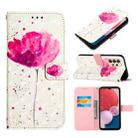 For Samsung Galaxy A13 4G3D Painting Horizontal Flip Leather Case(A Flower) - 1