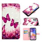 For Samsung Galaxy A23/F23 3D Painting Horizontal Flip Leather Case(Rose Butterfly) - 1