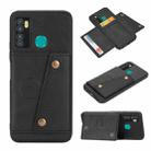 For Infinix Hot 9 / Note 7 Lite Double Buckle Card Slots Magnetic Phone Case(Black) - 1