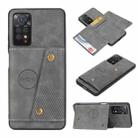 For Xiaomi Redmi Note 11 Pro Double Buckle Card Slots Magnetic Phone Case(Grey) - 1