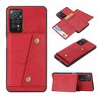 For Xiaomi Redmi Note 11 Pro Double Buckle Card Slots Magnetic Phone Case(Red) - 1