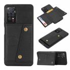 For Xiaomi Redmi Note 11 /Note 11S 4G Double Buckle Card Slots Magnetic Phone Case(Black) - 1