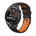 For Samsung Galaxy Watch Active Trapezoidal Three-row Hole Silicone Watch Band(Black Orange) - 1