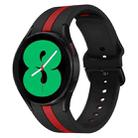 For Samsung Galaxy Watch4 40/44mm / Watch4 Classic 42/46mm Three Vertical Stripes Two-color Silicone Watch Band(Black Red) - 1