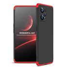 For OPPO Realme 9 Pro+ GKK Three Stage Splicing Full Coverage PC Case(Black Red) - 1