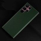 For Samsung Galaxy S22 Ultra 5G Carbon Fiber Shockproof Phone Case(Green) - 1
