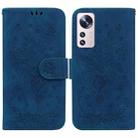 For Xiaomi 12 / 12X Butterfly Rose Embossed Leather Phone Case(Blue) - 1