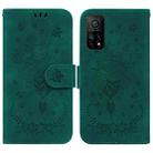 For Xiaomi Mi 10T Pro 5G / 10T 5G Butterfly Rose Embossed Leather Phone Case(Green) - 1