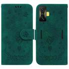 For Xiaomi Poco F4 GT / Redmi K50 Gaming Butterfly Rose Embossed Leather Phone Case(Green) - 1