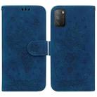 For Xiaomi Poco M3 / Redmi 9 Power Butterfly Rose Embossed Leather Phone Case(Blue) - 1