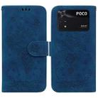 For Xiaomi Poco M4 Pro Butterfly Rose Embossed Leather Phone Case(Blue) - 1