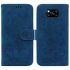 For Xiaomi Poco X3 NFC / Poco X3 Pro Butterfly Rose Embossed Leather Phone Case(Blue) - 1