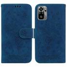 For Xiaomi Redmi Note 10 4G / 10S Butterfly Rose Embossed Leather Phone Case(Blue) - 1