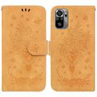 For Xiaomi Redmi Note 10 4G / 10S Butterfly Rose Embossed Leather Phone Case(Yellow) - 1