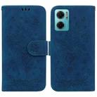 For Xiaomi Redmi 10 5G / Note 11E Butterfly Rose Embossed Leather Phone Case(Blue) - 1