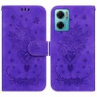 For Xiaomi Redmi 10 5G / Note 11E Butterfly Rose Embossed Leather Phone Case(Purple) - 1