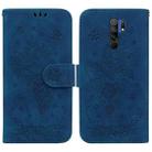 For Xiaomi Redmi 9 / 9 Prime / Poco M2 Butterfly Rose Embossed Leather Phone Case(Blue) - 1