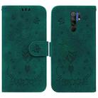 For Xiaomi Redmi 9 / 9 Prime / Poco M2 Butterfly Rose Embossed Leather Phone Case(Green) - 1