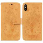 For Xiaomi Redmi 9A Butterfly Rose Embossed Leather Phone Case(Yellow) - 1