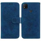 For Xiaomi Redmi 9C Butterfly Rose Embossed Leather Phone Case(Blue) - 1