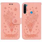 For Xiaomi Redmi Note 8 Butterfly Rose Embossed Leather Phone Case(Pink) - 1