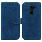 For Xiaomi Redmi Note 8 Pro Butterfly Rose Embossed Leather Phone Case(Blue) - 1