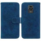 For Xiaomi Redmi Note 9 Pro / 9S / 9 Pro Max Butterfly Rose Embossed Leather Phone Case(Blue) - 1