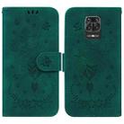 For Xiaomi Redmi Note 9 Pro / 9S / 9 Pro Max Butterfly Rose Embossed Leather Phone Case(Green) - 1