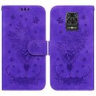 For Xiaomi Redmi Note 9 Pro / 9S / 9 Pro Max Butterfly Rose Embossed Leather Phone Case(Purple) - 1