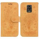 For Xiaomi Redmi Note 9 Pro / 9S / 9 Pro Max Butterfly Rose Embossed Leather Phone Case(Yellow) - 1