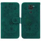 For Xiaomi Redmi 10X 4G / Note 9 Butterfly Rose Embossed Leather Phone Case(Green) - 1