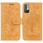 For Xiaomi Redmi Note 10 5G / Poco M3 Pro Butterfly Rose Embossed Leather Phone Case(Yellow) - 1