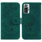 For Xiaomi Redmi Note 10 Lite / 10 Pro Butterfly Rose Embossed Leather Phone Case(Green) - 1