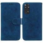 For Xiaomi Redmi Note 11 Foreign / 11S Butterfly Rose Embossed Leather Phone Case(Blue) - 1