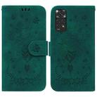 For Xiaomi Redmi Note 11 Foreign / 11S Butterfly Rose Embossed Leather Phone Case(Green) - 1