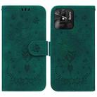 For Xiaomi Redmi 10C Butterfly Rose Embossed Leather Phone Case(Green) - 1