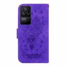 For Xiaomi Redmi K40S Butterfly Rose Embossed Leather Phone Case(Purple) - 3